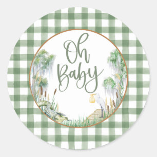 Rond Sticker Baby shower de marais Bayou