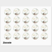Rond Sticker Baby shower de Merci de livre vert (Feuille)