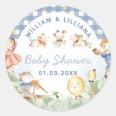 Rond Sticker Baby shower de rime de pépinière (Devant)