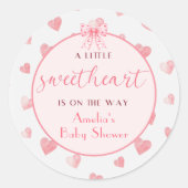 Rond Sticker Baby shower de Saint-Valentin (Devant)
