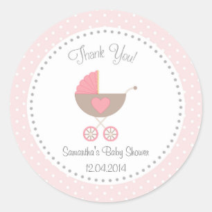 Rond Sticker Baby shower de transport bébé rose