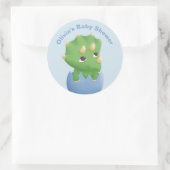 Rond Sticker Baby shower Dinosaur Triceratops (Sac)
