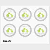 Rond Sticker Baby shower Dinosaur Vert (Feuille)