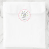 Rond Sticker Baby shower éléphant gris (Sac)