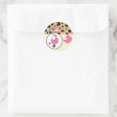Rond Sticker baby shower - Épingle Leopard & Pink (Sac)