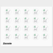 Rond Sticker baby shower Faveur (Feuille)