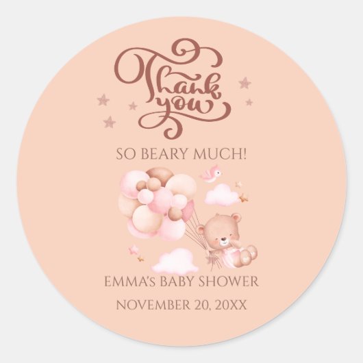 Rond Sticker baby shower Faveur (Devant)