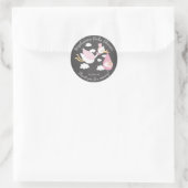 Rond Sticker Baby shower Faveur Filles Stork (Sac)