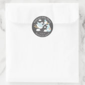 Rond Sticker Baby shower Favoriser Stork Boys (Sac)