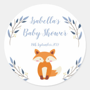 Rond Sticker Baby shower Fix de Woodland