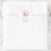 Rond Sticker Baby shower Fleur Rose (Sac)