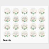 Rond Sticker Baby shower Floral Cactus Fiesta (Feuille)