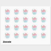 Rond Sticker baby shower fraise (Feuille)
