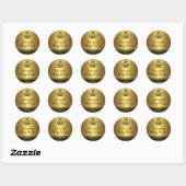 Rond Sticker Baby shower Gold & Black Crown (Feuille)