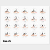 Rond Sticker Baby shower Halloween "A Little Boo" (Feuille)