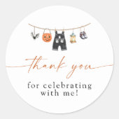 Rond Sticker Baby shower Halloween Favoriser Merci (Devant)