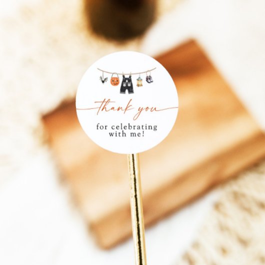 Rond Sticker Baby shower Halloween Favoriser Merci