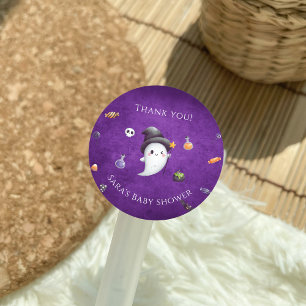 Rond Sticker Baby shower Halloween Little Boo Favoriser