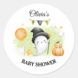 Rond Sticker Baby shower Halloween Petit Boo