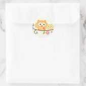 ROND STICKER BABY SHOWER HAPPI TREE OWL (Sac)
