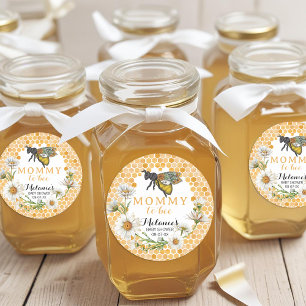 Rond Sticker Baby shower Honey Bee Mommy to Bee Flore