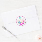 Rond Sticker Baby shower jumeaux (Enveloppe)
