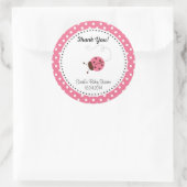 Rond Sticker Baby shower Ladybug rose (Sac)