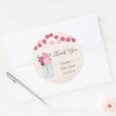 Rond Sticker Baby shower Mason Jar Fleurs (Enveloppe)