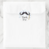 Rond Sticker Baby shower Moustache Merci Favoriser (Sac)