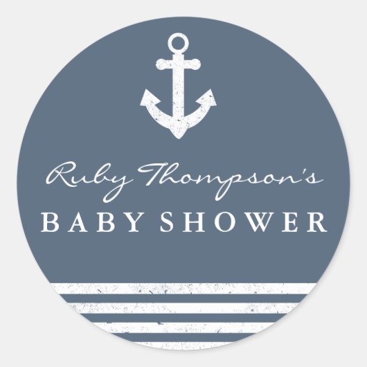 Rond Sticker Baby shower nautique (Devant)