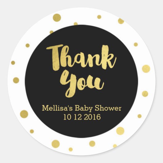 Rond Sticker Baby shower or Favor Merci (Devant)