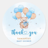 Rond Sticker Baby shower Ours Teddy (Devant)
