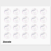 Rond Sticker Baby shower papillon violet (Feuille)