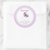 Rond Sticker Baby shower papillon violet (Sac)