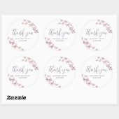 Rond Sticker Baby shower Papillon violet et rose Favori (Feuille)