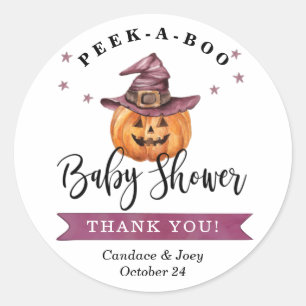 Rond Sticker Baby shower Peek-a-Boo