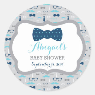 Rond Sticker Baby shower petit homme, Bleu bébé, Marine
