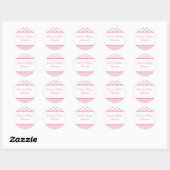 Rond Sticker Baby shower points roses (Feuille)