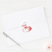 Rond Sticker Baby shower Pomme Rouge (Enveloppe)