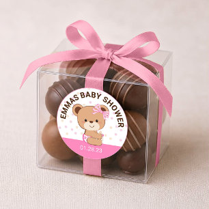 Rond Sticker Baby shower pour bébé mignon (rose)