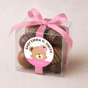 Rond Sticker Baby shower pour bébé mignon (rose)