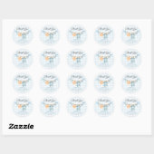 Rond Sticker Baby shower pour garçon de chute rose Cuti (Feuille)