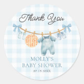 Rond Sticker Baby shower pour garçon de chute rose Cuti (Devant)