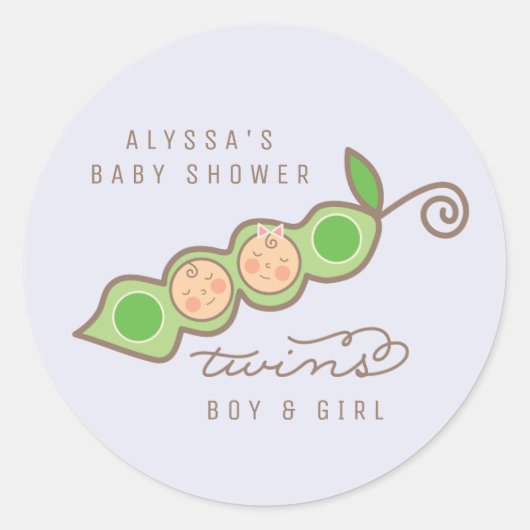 Rond Sticker Baby shower pour garçons et filles dans un (Devant)