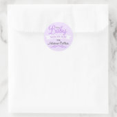 Rond Sticker Baby shower pourpre chic Damask (Sac)