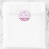 Rond Sticker Baby shower princesse rose (Sac)