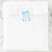 Rond Sticker Baby shower ruban bleu (Sac)