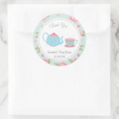 Rond Sticker Baby shower Shabby Chic Tea Party (Sac)