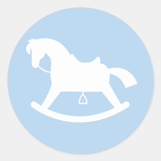 Rond Sticker Baby shower Silhouette Cheval Rocailleur B (Devant)