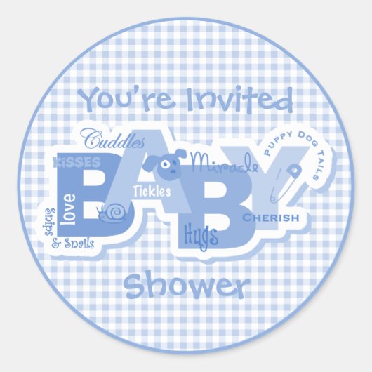 Rond Sticker Baby shower Snids & Snails (Devant)
